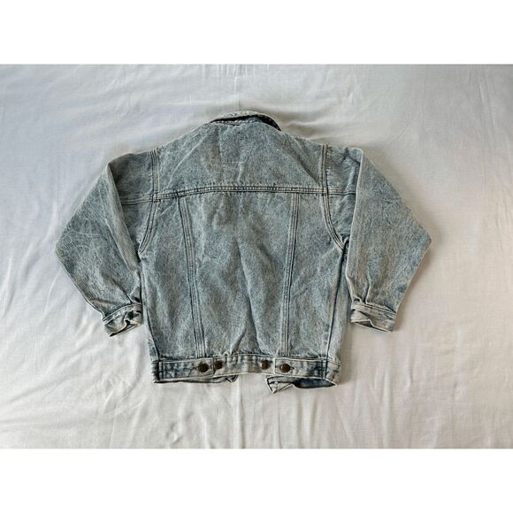 Women's Vintage Acid Wash Jean Jacket Size Small, Buttons, Gold Thread Y2K, 90's - Picture 3 of 9